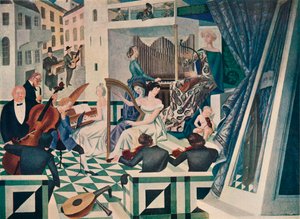 (Detail) Wanddekoration in einem Konzertsaal in einem Privathaus, um 1927 von Alexandre Jacovleff