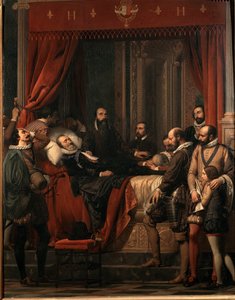 Der Tod von Heinrich IV., König von Frankreich, sein Körper im Louvre ausgestellt