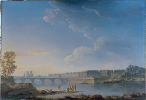 Le Pont de la Tournelle, Île Saint-Louis, Île Louviers, ca. 1780 von Alexandre Jean Noel
