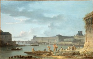 Der Louvre und die Pont Royal, gesehen von der Pont-Neuf, ca. 1780 von Alexandre Jean Noel