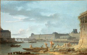 Der Pont Royal und der Louvre, gesehen vom Pont-Neuf terre-plein, circa 1780 von Alexandre Jean Noel
