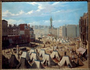 Truppenlager auf dem Boulevard du Temple während der Juniaufstände 1848 von Alexandre Josquin