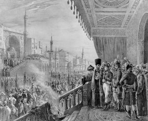 Feier des Festes Mohammeds in Kairo, 6 Fructidor Jahr VI (23. August 1798) graviert von Charles Etienne Pierre Motte (1785-1836)
