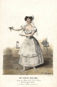 Tänzerin Miss Zelie Molard und Louise in Le Deserteur von Francois-Alexis Blache Jr., choreografiert von Dauberval, Theatre de la Porte St. Martin von Alexandre Marie Colin