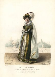 Marie Dorval oder Madame Allan Dorval als Königin Elisabeth in Le Chateau de Kenilworth von Jean-Baptiste Blache und Henri Lemaire, Theatre de la Porte St. Martin