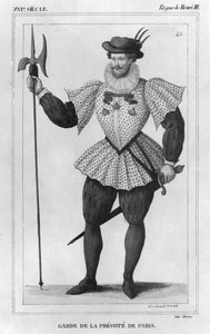 Wache der Provostschaft von Paris während der Herrschaft von Heinrich III. (1574-89) von Alexandre Massard