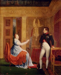 Marie Louise (1791-1847) von Habsburg-Lothringen malt ein Porträt von Napoleon I (1769-1821)