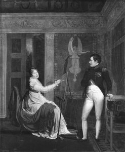 Marie Louise (1791-1847) von Habsburg-Lothringen malt ein Porträt von Napoleon I (1769-1821)