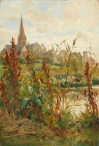 Kirche am Fluss von Alexandre Nozal
