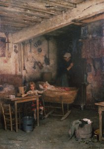 Kinder in einem Cottage-Inneren