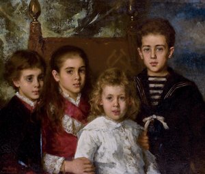 Porträt der Kinder von Paul Pavlovich Demidoff, 2. Prinz von San Donato 1839-1885, Avrora, A
