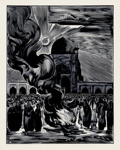 Die Befreiung der muslimischen Frauen. Verbrennung des Schleiers, 1928