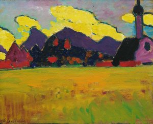 Landschaft bei Murnau Gelbe Abendwolken, ca. 1910 von Alexei Javlensky von