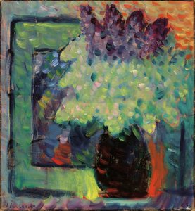 Großes Stillleben, Fliederstrauß in Vase, 1936