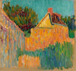 Kleines Haus vor Büschen, ca. 1907 von Alexei Javlensky von