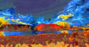 Landschaft mit See, 2020