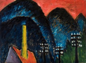 Blaue Berge (Landschaft mit gelbem Schornstein). 1912 von Alexej von Jawlensky