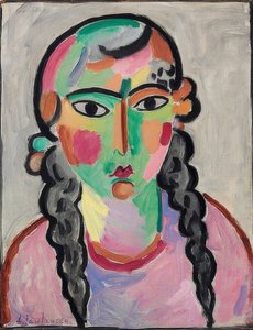 Das blasse Mädchen mit grauen Zöpfen von Alexej von Jawlensky