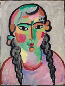 Das blasse Mädchen mit grauen Zöpfen von Alexej von Jawlensky