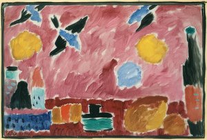 Mit roter Schwalbentapete von Alexej von Jawlensky