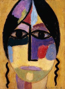 Mystischer Kopf: Rabenflügel IV von Alexej von Jawlensky