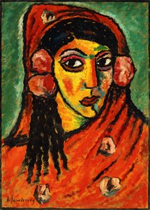 Spanisches Mädchen mit rotem Schal von Alexej von Jawlensky