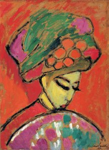 Junges Mädchen mit einem Blumenhut, 1910