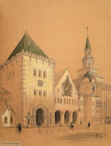 Moskau Kasaner Bahnhof Projekt, 1913 von Alexey Viktorovich Shchusev