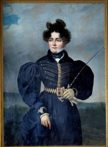 Porträt von Sophie Dawes, Baronin von Feucheres, in einem Jagdanzug