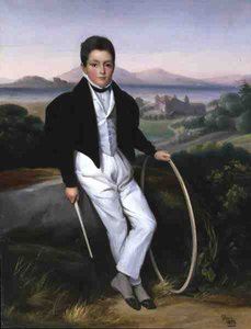 Porträt eines Jungen mit einem Reifen, angeblich Ferdinando Maria von Savoyen (1822-55) 1833