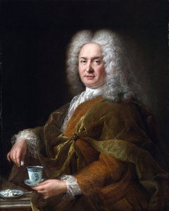 Porträt eines Gentlemans mit einer Tasse Schokolade von Alexis Simon Belle
