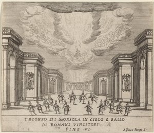 Der Triumph der Heiligen Ursula im Himmel und die römischen Eroberer von Alfonso Parigi II