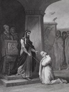 Esther vor König Ahasverus, Esther, Kap. 15, V. 11 von Alfred (after) Johannot