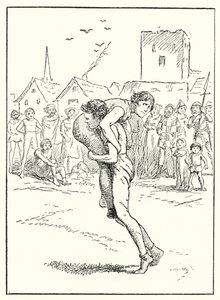 Merrie England: Ein Wrestling-Match von Alfred (after) Pearse