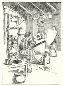 Fröhliches England: Schilde und Wappen bemalen von Alfred (after) Pearse