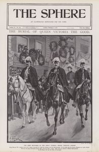 Die Haupttrauernden bei der Trauerprozession von Königin Victoria durch London (Lithografie)