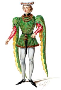 Halévy - Die Zauberin - Kostümentwürfe von Alfred Albert - 02. Herr, Männerchöre (retuschiert)