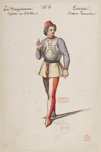 Halévy - Die Zauberin - Kostümentwürfe von Alfred Albert - 04. Knappe, Männerchöre