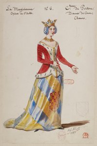 Halévy - Die Zauberin - Kostümentwürfe von Alfred Albert - 06. Gräfin von Poitou. Hofdamen, Chöre