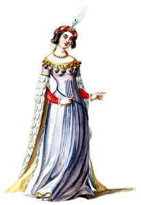Halévy - Die Zauberin - Kostümentwürfe von Alfred Albert - 07. Hofdame (retuschiert)