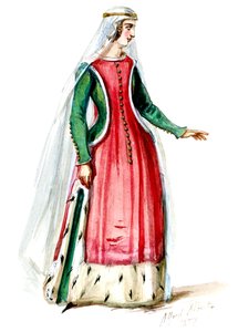 Halévy - Die Zauberin - Kostümentwürfe von Alfred Albert - 08. Edle Dame (retuschiert)