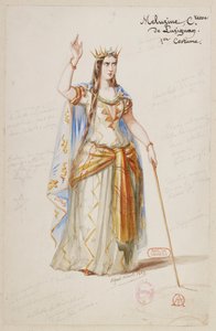 Halévy - Die Zauberin - Kostümentwürfe von Alfred Albert - 19. Mélusine, Gräfin von Lusignan, 1. Kostüm