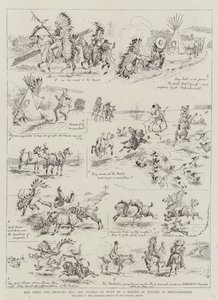 Red Shirt und Broncho Bill werden von einem Jagdherrn in Hertfordshire zur Jagd eingeladen von Alfred Chantrey Corbould