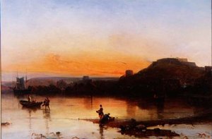 Fort Regent bei Sonnenuntergang von Alfred Clint