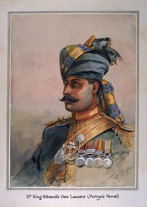 Kopf- und Schulterporträt von Risaldar, Durrani, Illustration für 