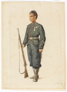 Schütze des 4. Gurkha-Regiments in Drillordnung von Alfred Crowdy Lovett