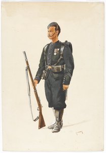 Schütze des 4. Gurkha-Regiments im Marsch