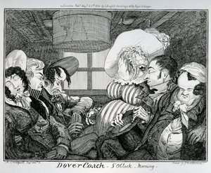 Dover Coach, 5 Uhr morgens, geätzt von George Cruikshank, 1826 von Alfred Crowquill