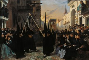 Eine Prozession entlang der Calle Génova von Alfred Dehodencq