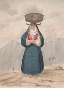Bäuerin mit Korb auf dem Kopf - La Palma, 1828 von Alfred Diston